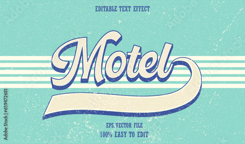 Motel text effect retro vintage style template