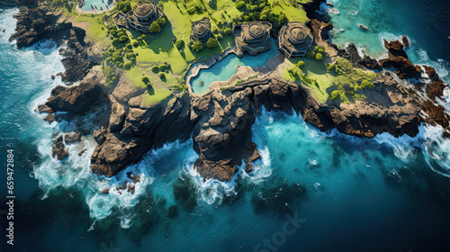 aerial view of a caribbean island  © Ziyan Yang