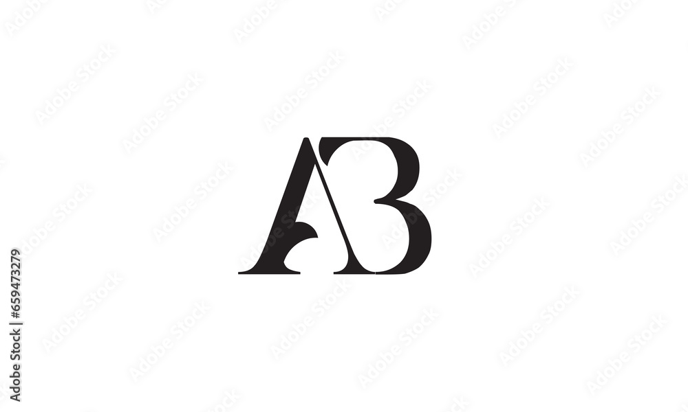 AB, BA, A, B Abstract Letters Logo Monogram AB, BA, A, B Abstract Letters Logo Monogram