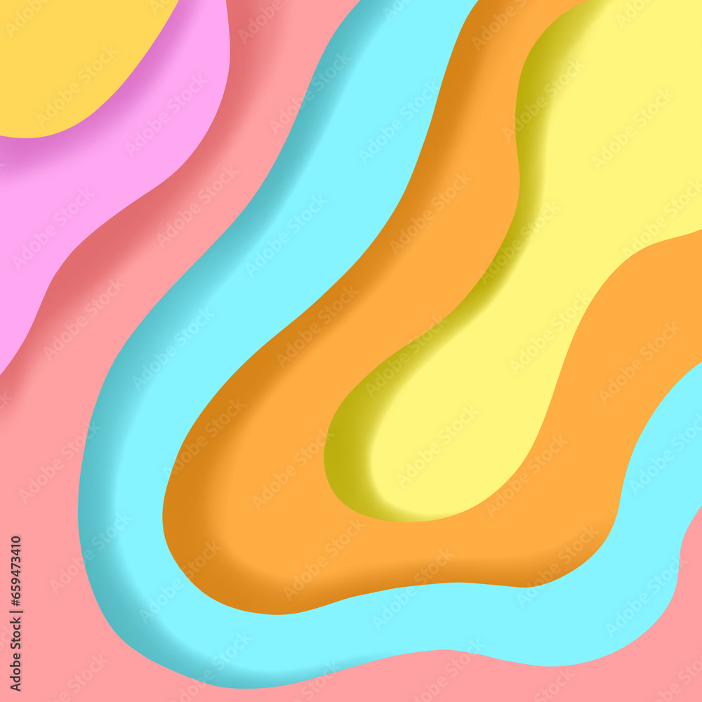 Abstract Colorful 3D Curved Shape Paper Cut Layers Style Graphic Wallpaper Background, Abstract Light Colored Design for Posters Advertising Banner Brochure Abstract Colorful 3D Curved Shape Paper Cut Layers Style Graphic Wallpaper Background, Abstract Light Colored Design for Posters Advertising Banner Brochure