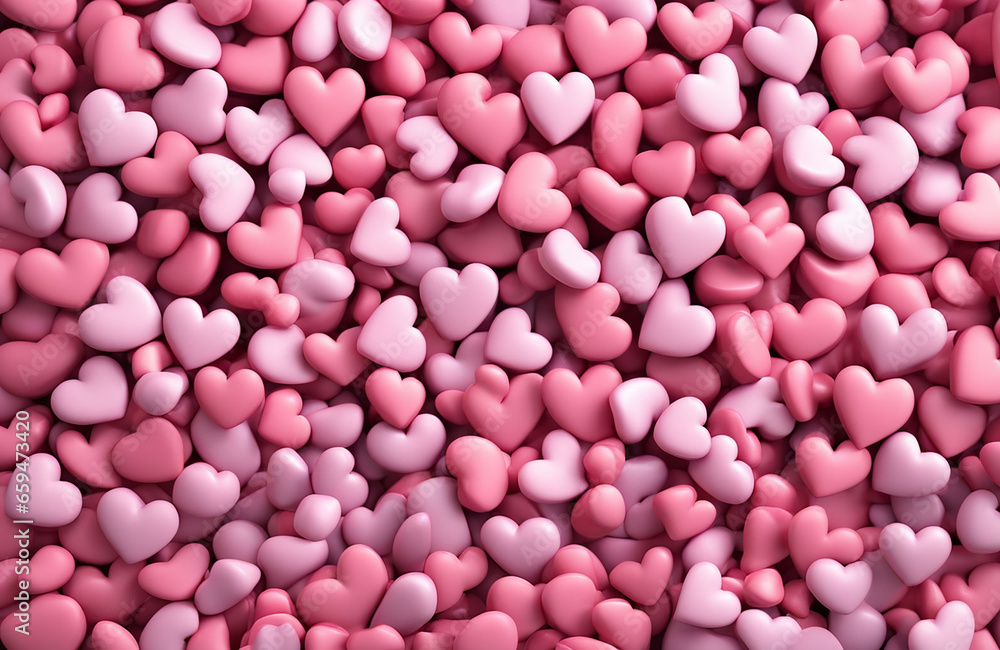 Heart background. Valentine Wallpaper with Pink love hearts