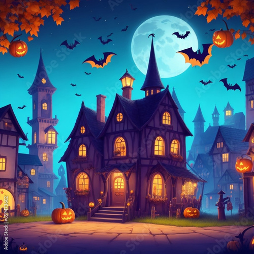 halloween night scene