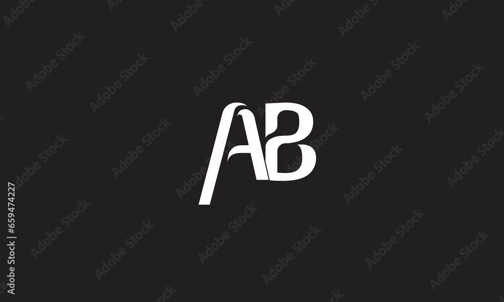 AB, BA, A, B Abstract Letters Logo Monogram AB, BA, A, B Abstract Letters Logo Monogram