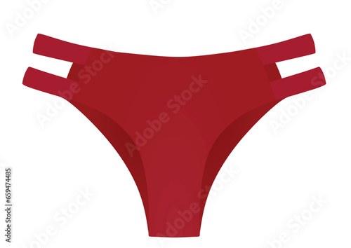 Red bottom bikini. vector illustration