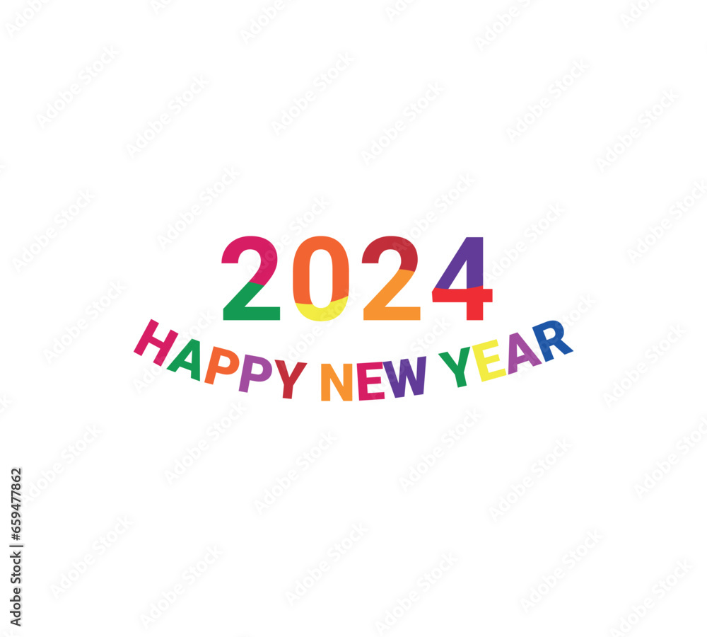 happy new year 2024 greeting background banner logo illustration