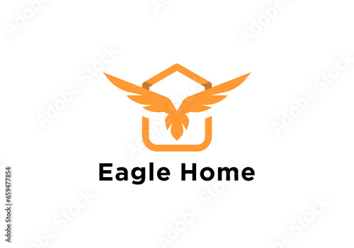 Eagle Mortgage Logo . Eagle Home Logo Design stock vector Illustration. eagle house Logo photo