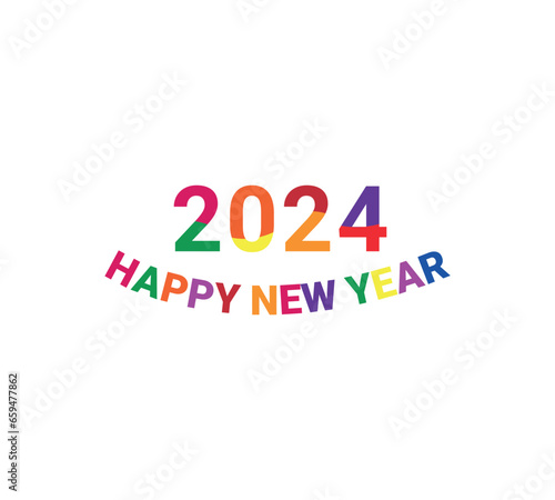 happy new year 2024 greeting background banner logo illustration