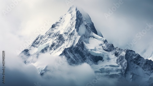 Majestic Lonely mountain range, dramatic sky, and panoramic beauty in nature © ArtStockVault