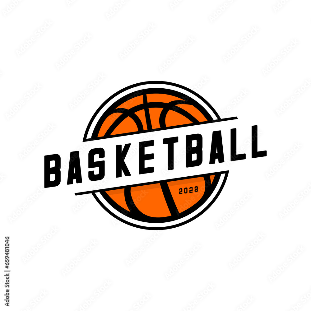 Basketball logo vector on white background