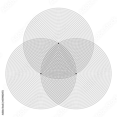 Concentric circle elements. Element for graphic web design, Template for print, textile, wrapping, decoration, vector illustration. vesica pisica. Sacred geometry. All Seeing eye, the third eye photo