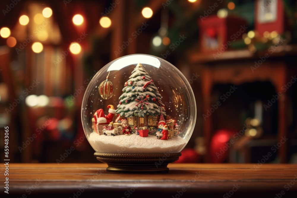 Christmas Ball, Close-up, in Winter Magic. Generative AI Christmas Ball, Close-up, in Winter Magic. Generative AI