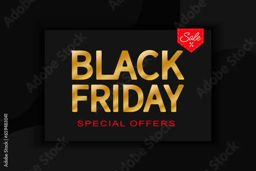 Laconic and stylish background for Black Friday. Black Friday special offers vector banner.