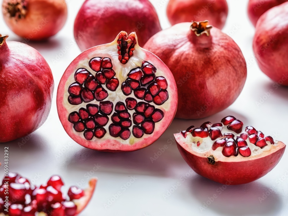 pomegranate on white background pomegranate on white background