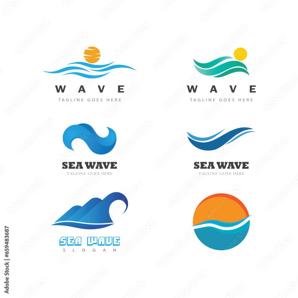 Sea wave logo vector business element and symbol Sea wave logo vector business element and symbol