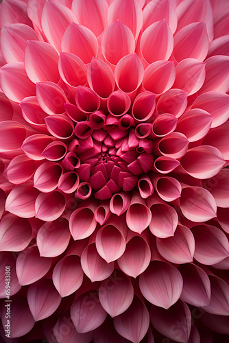 Close-up showcasing the mesmerizing symmetry of a dahlia s petals.