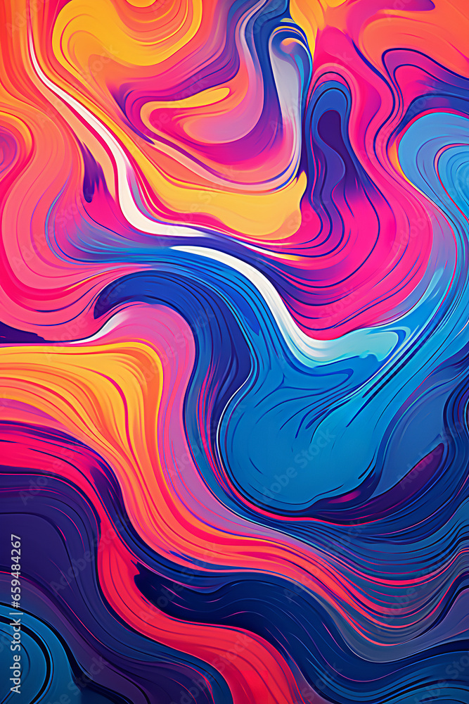 hypnotic waves, fluid, flow, liquid, psychedelic colors, color gradient