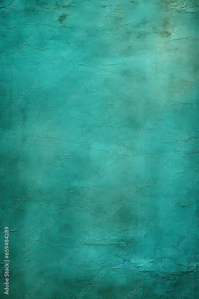 Fototapeta premium old paper texture, very lightly creased, ultra pigmented, bright turquoise color, birdseyeview 