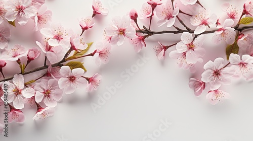  a branch of a cherry tree with pink flowers on it.  generative ai