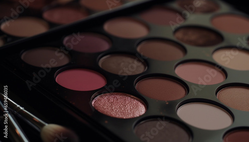 Eye catching beauty collection palette of colors for glamorous make up generated by AI
