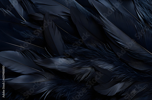 Close Up of Black and Blue Feathers © Aaron Wheeler