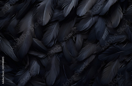 Close Up of Black and Blue Feathers © Aaron Wheeler