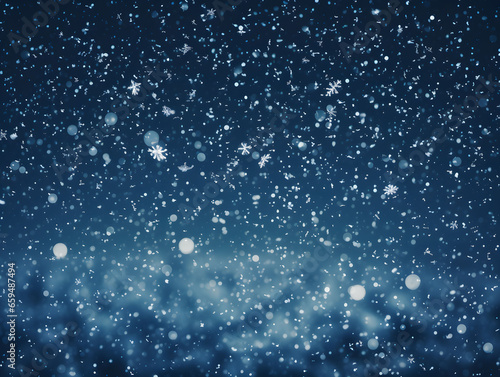 Falling snowflakes minimalist evening sky serene Christmas backdrop