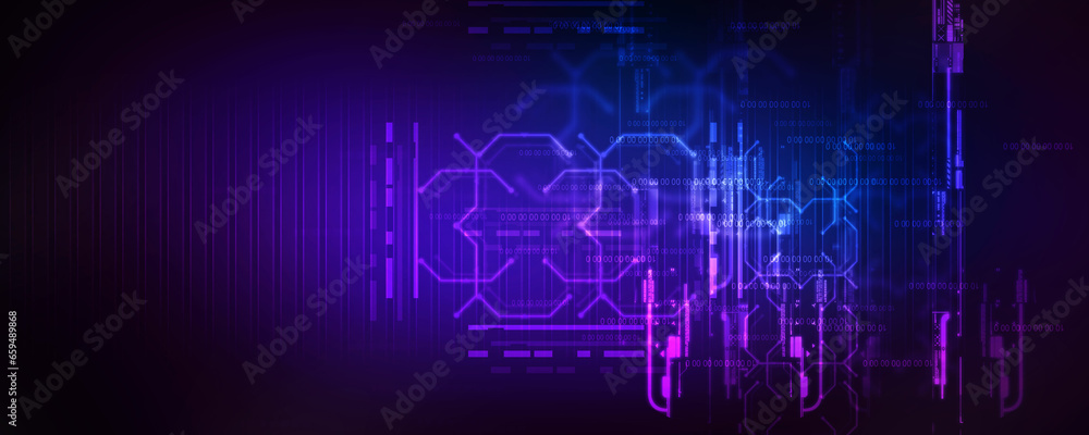 2d illustration Abstract futuristic electronic circuit technology background
2d illustration Abstract futuristic electronic circuit technology background