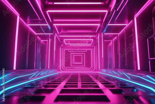 3d render abstract pink blue neon background Futuristic wallpaper