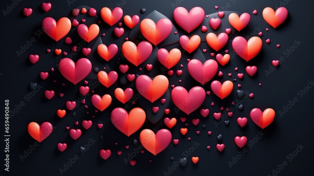 a bunch of hearts that are flying in the air together. generative ai a bunch of hearts that are flying in the air together. generative ai