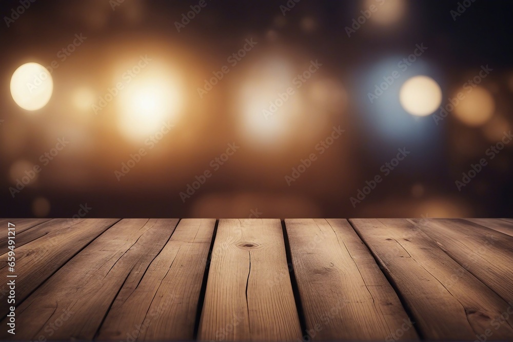 Empty old wooden table background Empty old wooden table background