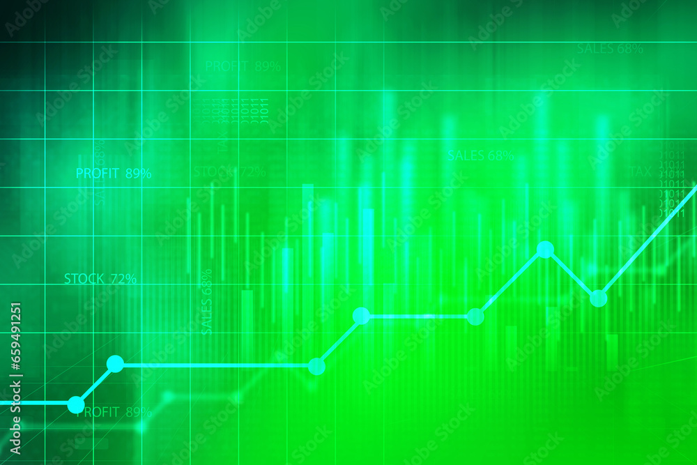 2d rendering Stock market online business concept. business Graph 
