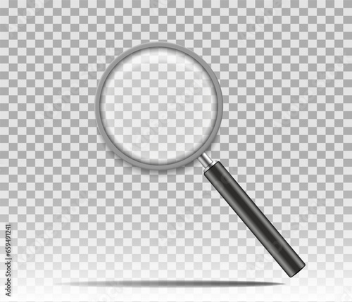 Realistic magnify glass. Magnifier loupe on isolated background. Search or spy concept. vector illustration..