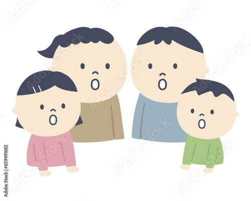 family looking down