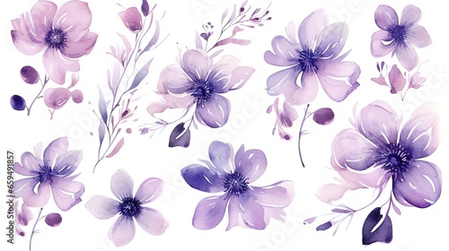  a bunch of flowers that are on a white background .  generative ai