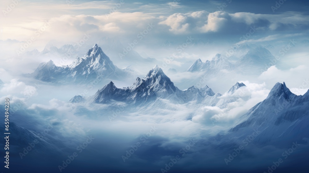 misty winter mountains