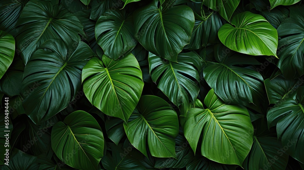 Closeup nature view of green leaf and palms background, flat lay, Generative AI Closeup nature view of green leaf and palms background, flat lay, Generative AI