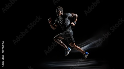 High-speed Sprinter's Energetic Momentum, Athletic Speed on the Track © thesweetsheep