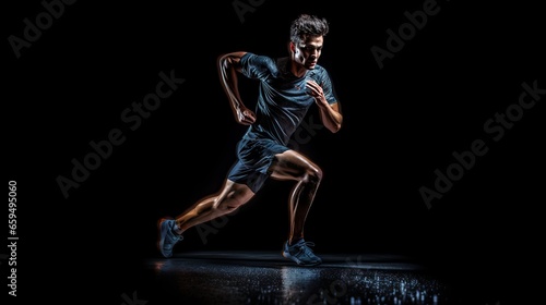 High-speed Sprinter's Energetic Momentum, Athletic Speed on the Track © thesweetsheep