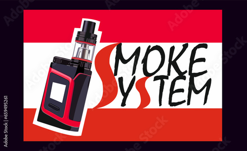Vector Design of Vape Device. Smoke System.