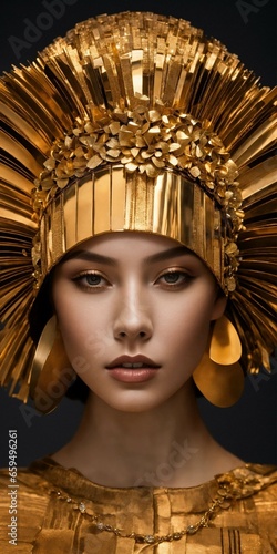 Golden Goddess, Golden Girl, AI generative