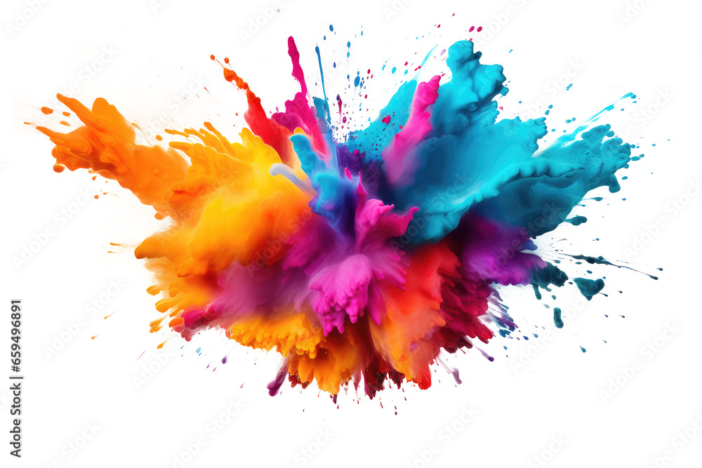 explosion powder with different colors splash isolated on white background. explosion powder with different colors splash isolated on white background.