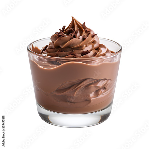 Chocolate mousse isolated on transparent background
