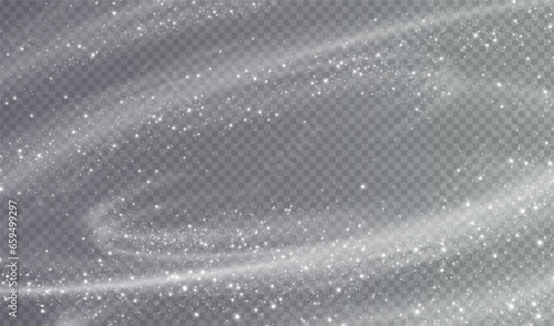 Christmas background. Powder dust light white PNG. Magic shining white dust. Fine, shiny dust particles fall off slightly. Fantastic shimmer effect.	
