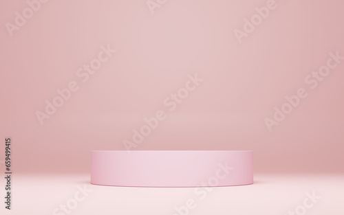 ピンクベースの円台、ステージ