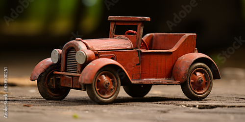 Old toy car built of wood. ideal to accompany classic projects and school work. rustic and nice