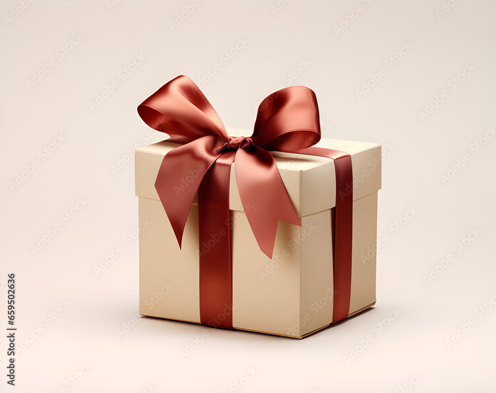 Um belo presente de natal com um lindo laço vermelho Um belo presente de natal com um lindo laço vermelho