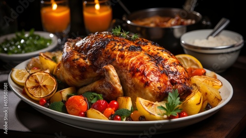 A traditional Boxing Day feast with a roast turkey, Background Image,Desktop Wallpaper Backgrounds, HD