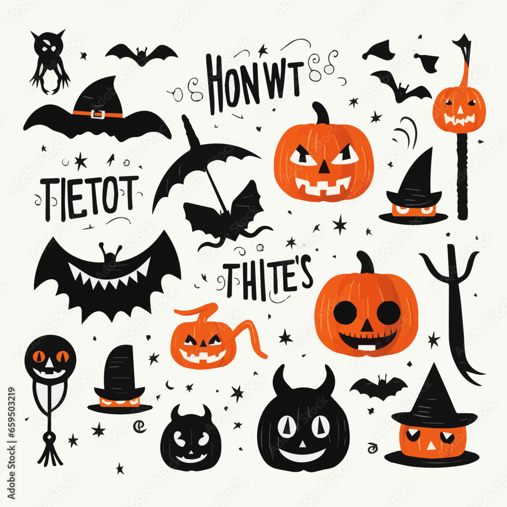 illustration Vector set of Halloween party illustration Vector set of Halloween party