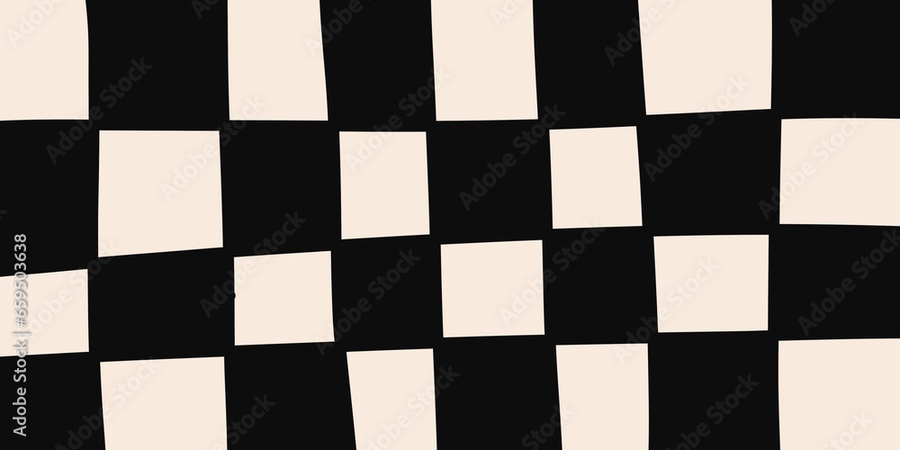 Chess board. The squares are drawn by hand. Modern minimalistic abstraction. Color: black and beige Chess board. The squares are drawn by hand. Modern minimalistic abstraction. Color: black and beige