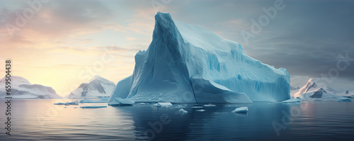 Icebergs in arctic on north Pole. photo